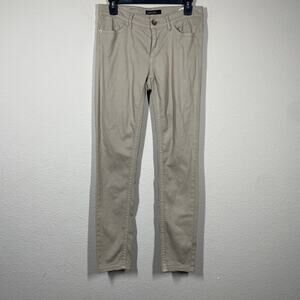 Marc Cain Womens 3/8 US Khaki Straight Leg Jeans Pants Tan Cotton Blend Pockets